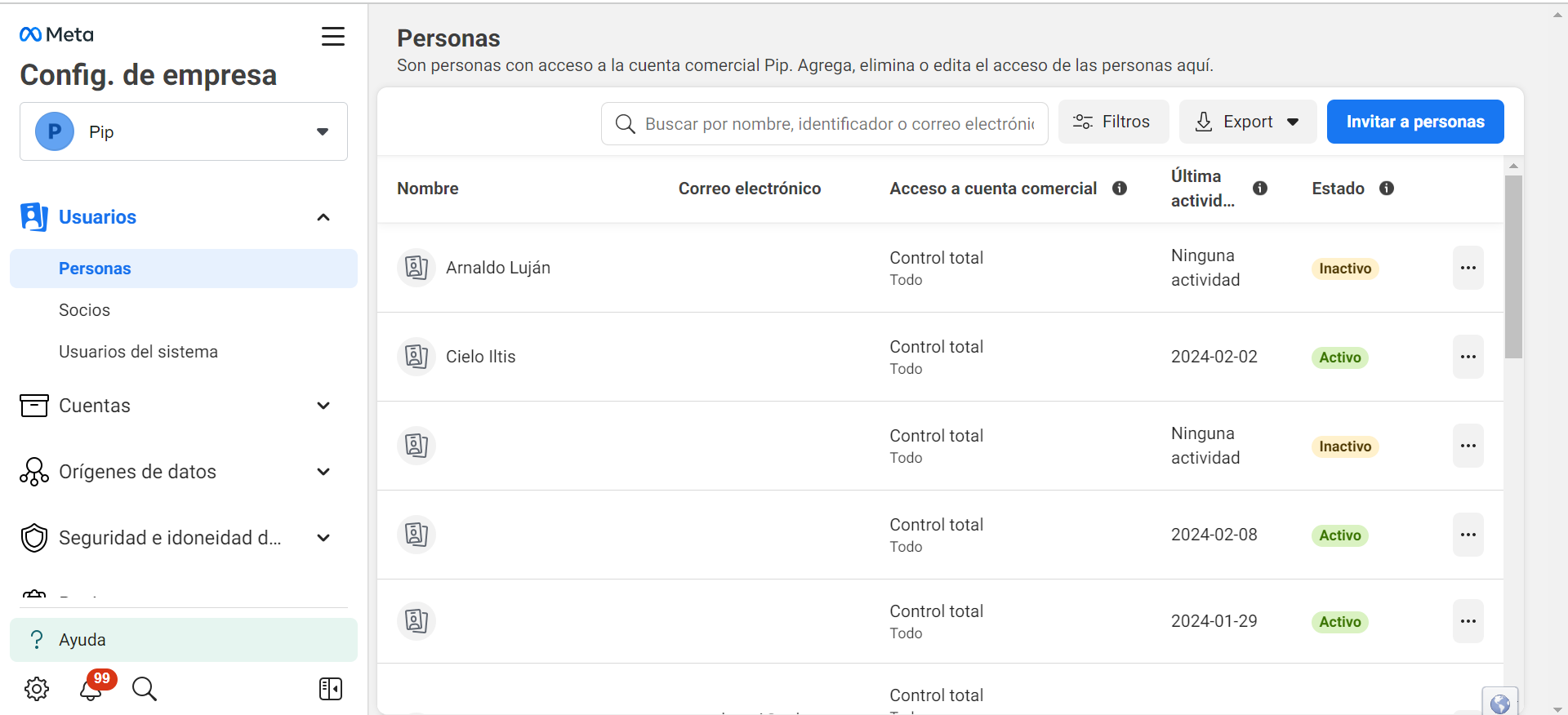 Configuración del negocio en Meta Business Manager